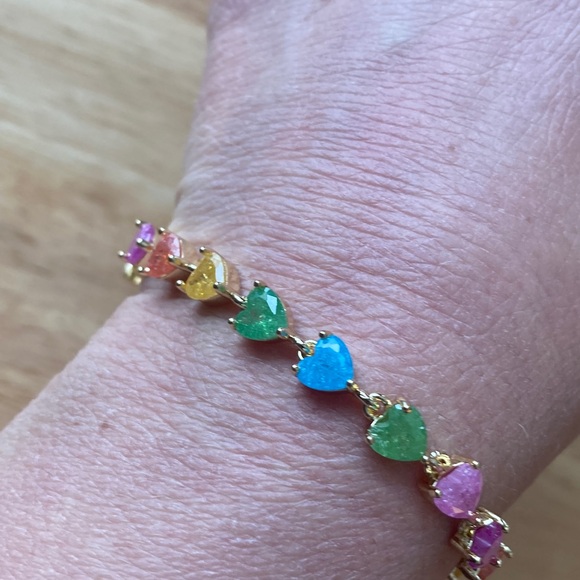Pretty Bird Multicolor Heart Gem Bracelet - Picture 8 of 11